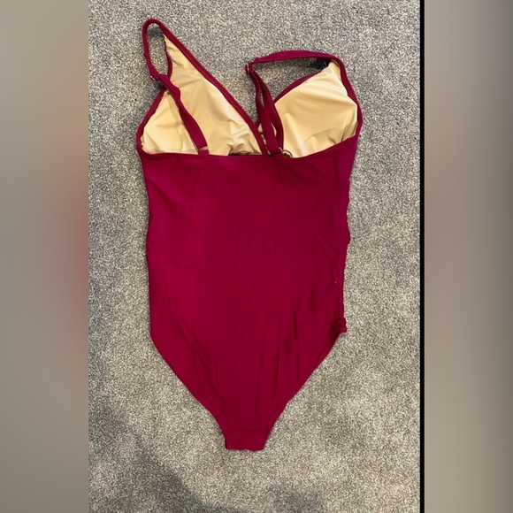 Xhilaration Maroon One-Piece Swimsuit - Size M - Picture 2 of 3